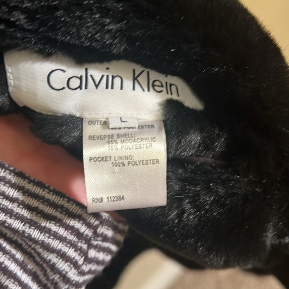 Calvin Klein cozy reversible faux fur winter coat women’s size large - Picture 5 of 11